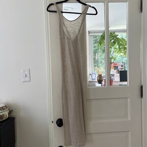 H&M oatmeal linen cross back dress
